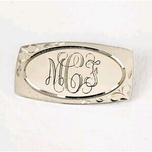LaMode Sterling Silver Monogram MCF 925 Sterling Silver Pin Brooch 6.11g 1.5"